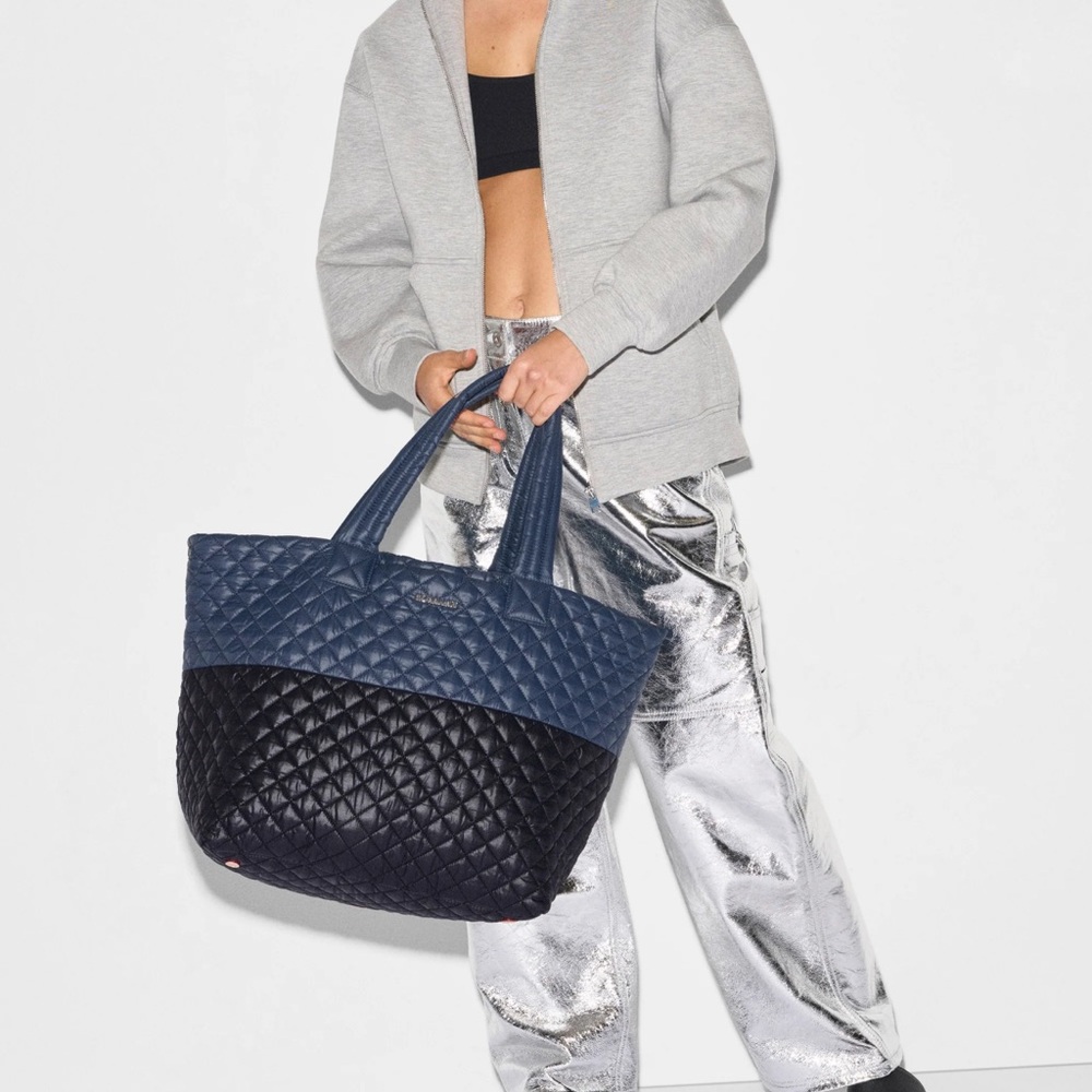 MZ Wallace Quilted Navy and Black Tote